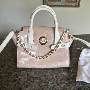 Michael Kors small Pink and Gold Satchel Chic Chain Detail & crossbody NWT